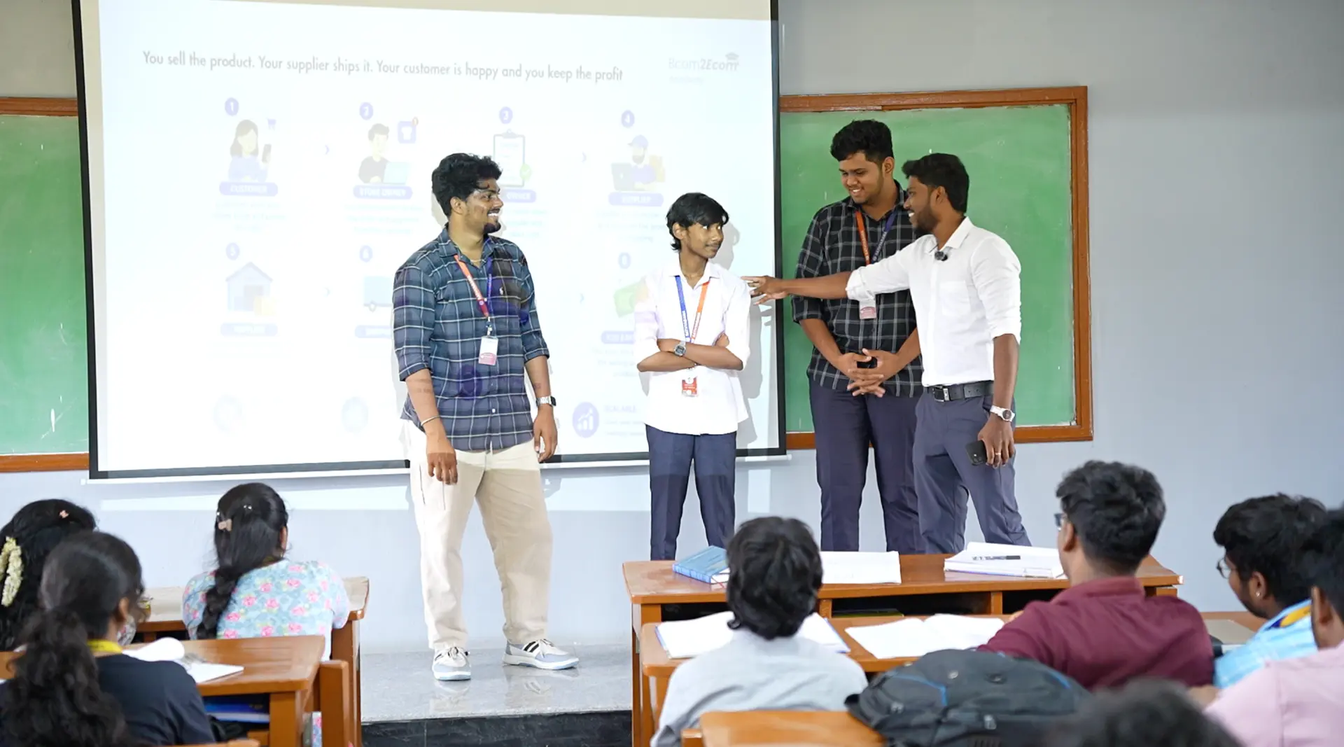 B2E trainer teaching e-commerce entrepreneurship to college students